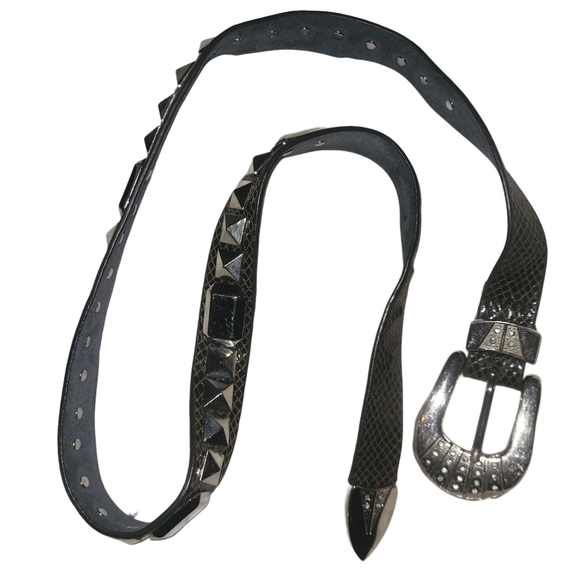 Brown Faux Snakeskin Look Belt - Picture 2 of 5